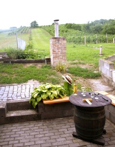 Terasa u ubytování na sklepě